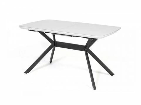 Стол раздвижной Олимп 1400 мм стекло белое/черный муар