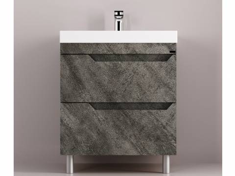 Тумба Леон 70 напольная 2 ящика раковина Слим 70 оникс