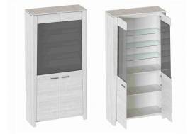 Шкаф-витрина двухдверный Мальта Дуб винтерберг