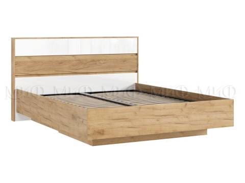 Кровать парящая 1600 Роджина (с ПМ) Белый глянец холодный/Дуб Крафт