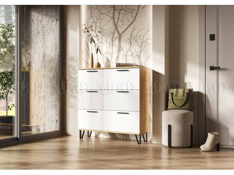 Обувница (1000) Флэш Браш Вайт, Дуб Крафт