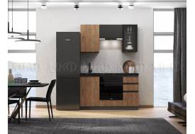 Кухня Техно-6 1500 мм Графит/Экзотическое дерево Амазония