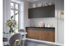 Кухонный гарнитур Оливия 2000 Экзотическое дерево Амазония/Графит