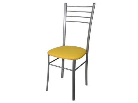Стул Лайт ДХ-5 на серебряном каркасе обивка желтый