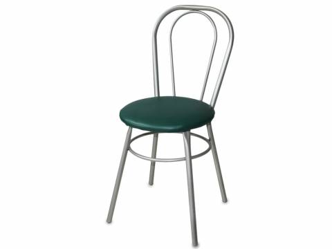 Стул №1 ДХ-8 без мягкой спинки обивка зеленый