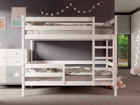 Двухъярусная кровать без крыши белый 80х190 см