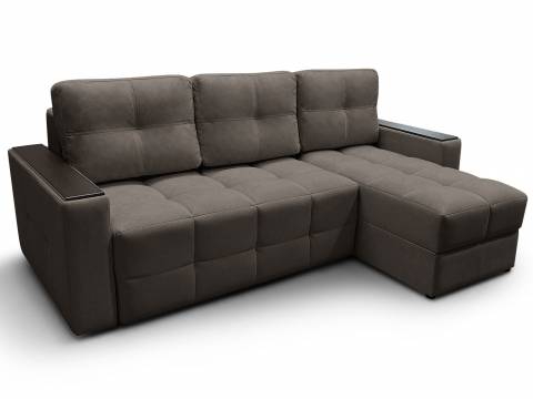 Диван угловой Симпл Клетка с МДФ вивальди 8