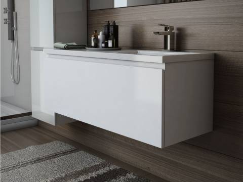 Тумба с раковиной справа Dallas Luxe 1400 навесная 1 длинный ящик