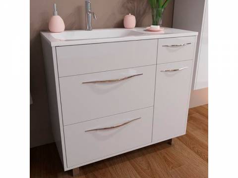 Тумба с раковиной Barcelona 900 левосторонний напольный 3 ящика 1 дверь