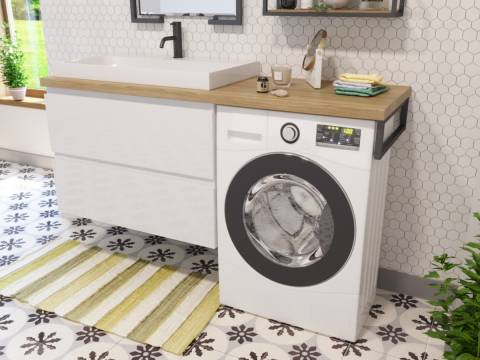 Тумба с раковиной Malibu Luxe 1550 левосторонний подвесной 2 ящика