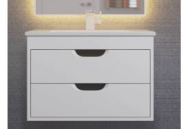 Тумба с раковиной Uperwood Modul матовая белая/графит 65 см