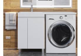 Тумба с раковиной Uperwood Magenta 60-120 см напольная белая с дверцами левая