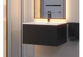 Тумба с раковиной Uperwood Parma Premium черная 65 см