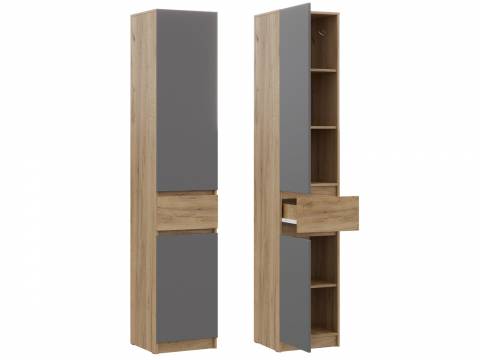 Шкаф ШК-001 ЛДСП Бостон Лайт Фасад серый шифер