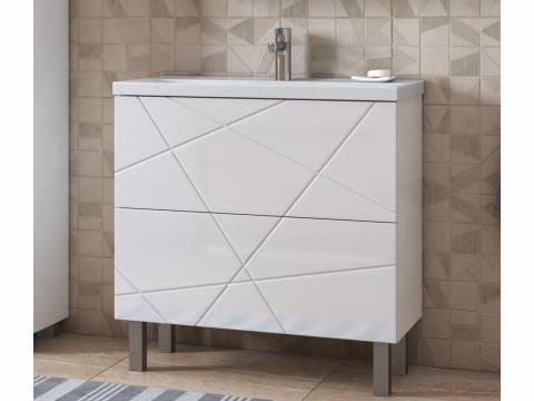 Тумба Geometry 800-0-2 умывальник 9696 белый