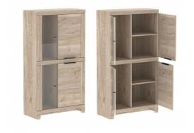 Пенал низкий со стеклом Юта Дуб Мария