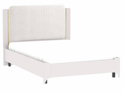 Кровать 1400 Сиде Белый (Велюр) без основания
