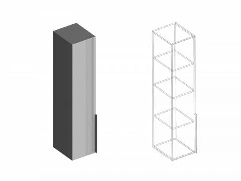 Пенал Вита надстройка тёмно серый лофт