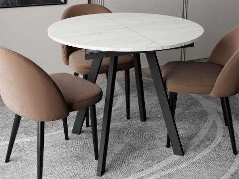 Стол обеденный Элип раздвижной ЛДСП Белый крафт