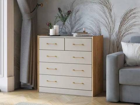 Комод Риберо дуб крафт золотой/сантьяго софт