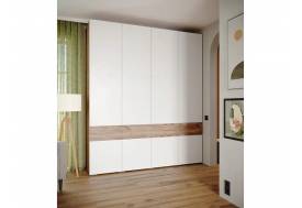 Шкаф четырехдверный Мерида дуб крафт табачный/белый