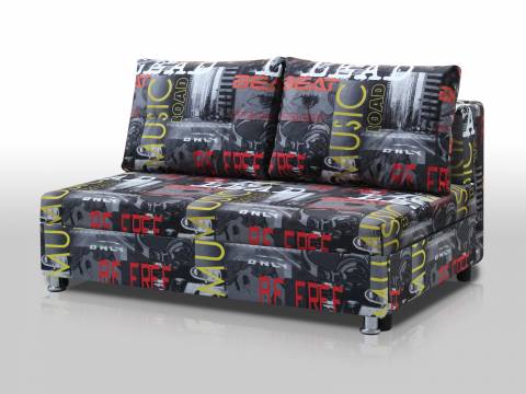 Диван Реал 140 без подлокотников мюзик графит