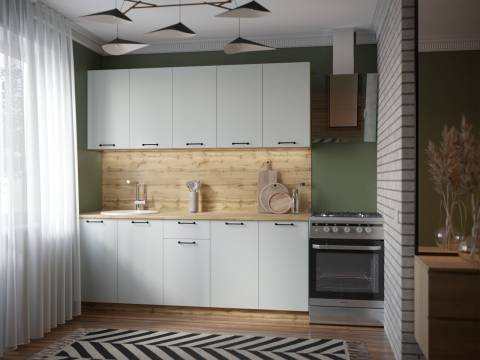 Кухонный гарнитур Валерия 2000 мм МДФ Вотан/Серый