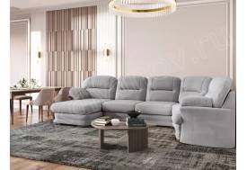 Диван угловой большой П-образный Квин 6 без механизма Ultra Smoke