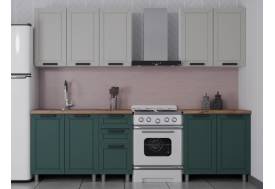 Кухонный гарнитур Лилия 2000 мм Керамика/Изумруд