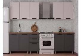 Кухонный гарнитур Магнолия 2000 мм Кашемир/Сталь