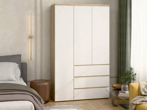 Шкаф 3-хстворчатый с 3-мя ящиками Прайм сонома/белый