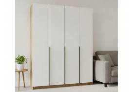 Шкаф 4-хстворчатый с доводчиками Лион сонома/белый