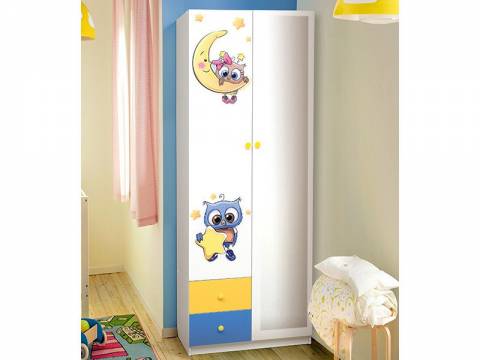 Шкаф двухдверный комбинированный с зеркалом Совята 2.1