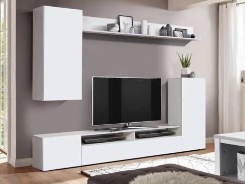 Стенка Прага 3 белый глянец снег