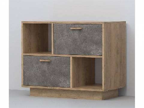 Тумба Эго Т-1 2 ящика камень темный цоколь