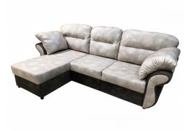 Угловой диван Сфера бежевый и коричневый