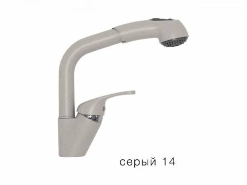 Смеситель для кухни Высокая лейка Polygran Серый 14